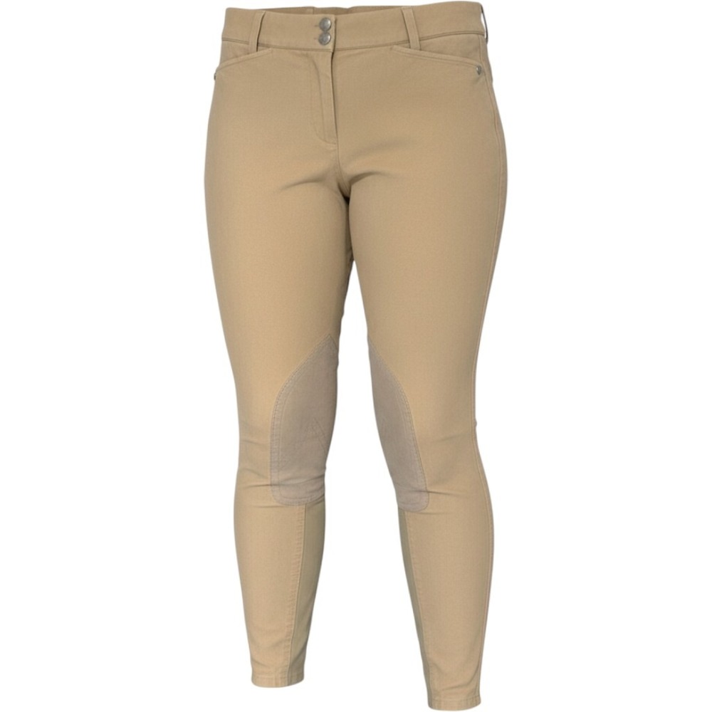 Ariat Heritage Breeches Womens 34L Tan Cotton Knee Patch Horse Riding Pants